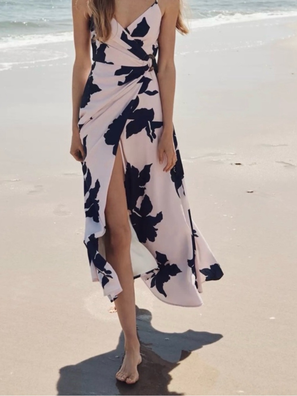 Anthropologie “Celina” Wrap Dress by Hutch Navy and Cream Floral